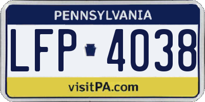 PA license plate LFP4038