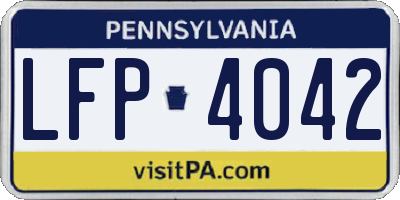 PA license plate LFP4042