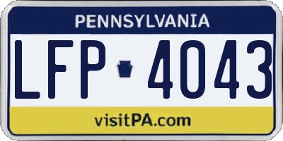PA license plate LFP4043