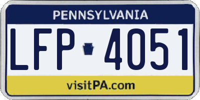PA license plate LFP4051