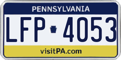 PA license plate LFP4053