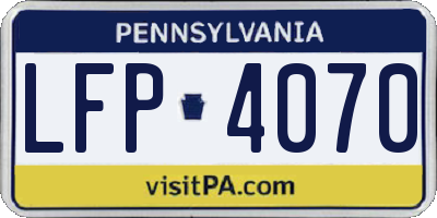 PA license plate LFP4070