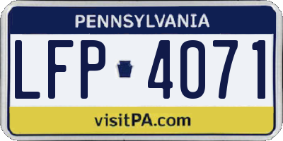 PA license plate LFP4071