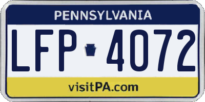 PA license plate LFP4072