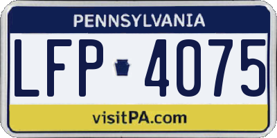 PA license plate LFP4075