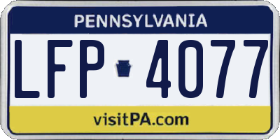 PA license plate LFP4077