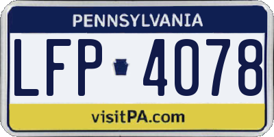 PA license plate LFP4078