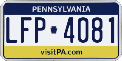 PA license plate LFP4081