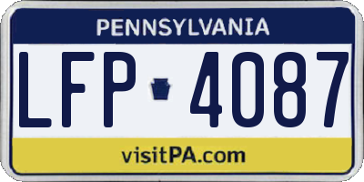PA license plate LFP4087