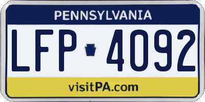 PA license plate LFP4092