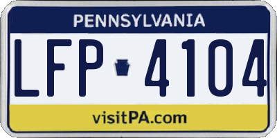 PA license plate LFP4104
