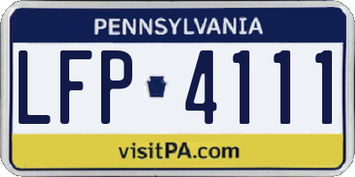 PA license plate LFP4111
