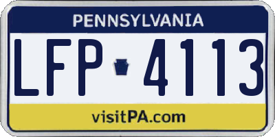 PA license plate LFP4113