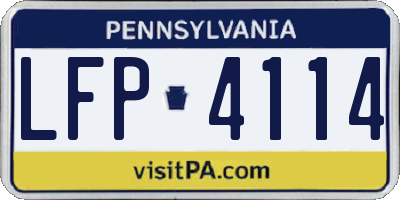 PA license plate LFP4114