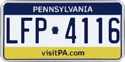 PA license plate LFP4116