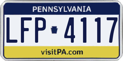 PA license plate LFP4117