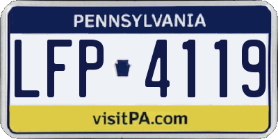 PA license plate LFP4119