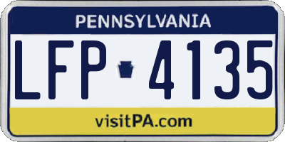 PA license plate LFP4135