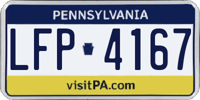 PA license plate LFP4167