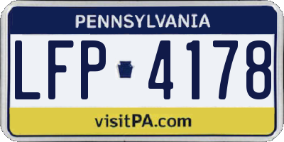 PA license plate LFP4178