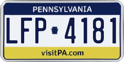 PA license plate LFP4181