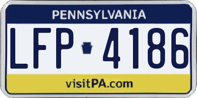PA license plate LFP4186