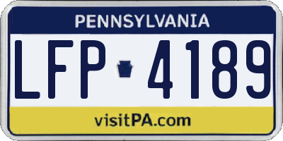 PA license plate LFP4189