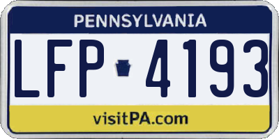 PA license plate LFP4193