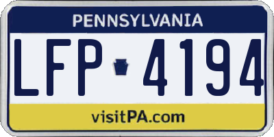 PA license plate LFP4194