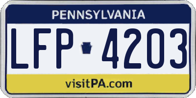 PA license plate LFP4203