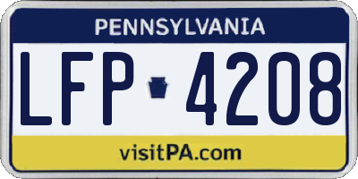PA license plate LFP4208