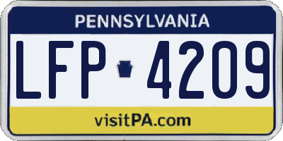 PA license plate LFP4209