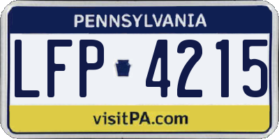 PA license plate LFP4215