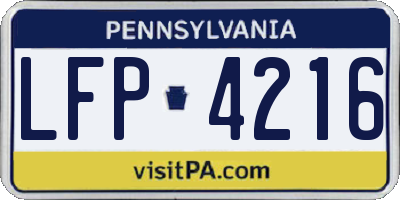 PA license plate LFP4216