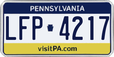 PA license plate LFP4217