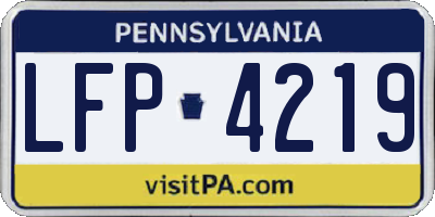 PA license plate LFP4219