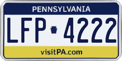PA license plate LFP4222