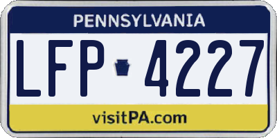 PA license plate LFP4227