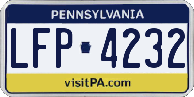 PA license plate LFP4232