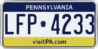 PA license plate LFP4233
