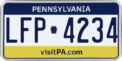 PA license plate LFP4234