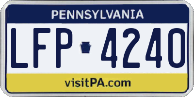 PA license plate LFP4240