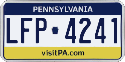 PA license plate LFP4241