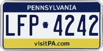 PA license plate LFP4242