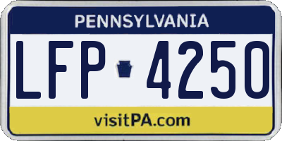 PA license plate LFP4250