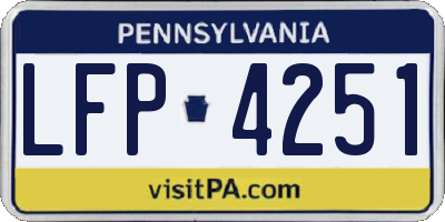 PA license plate LFP4251