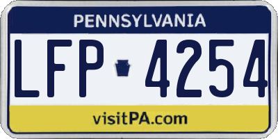 PA license plate LFP4254