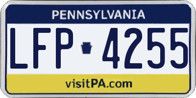 PA license plate LFP4255