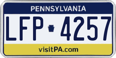 PA license plate LFP4257