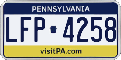 PA license plate LFP4258